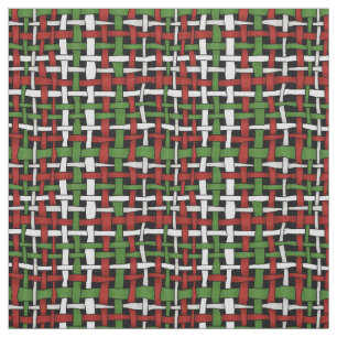 Tela Blanco verde rojo tejido de la arpillera