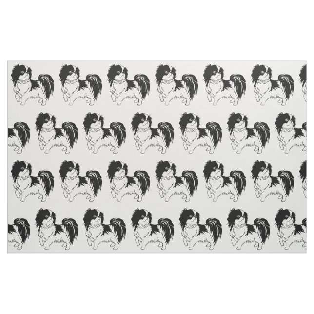 Tela blanco y negro adorable del perro ("Cuarto gordo" (fat quarter))