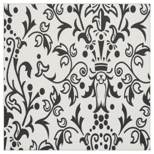 Tela Blanco y negro de Damask