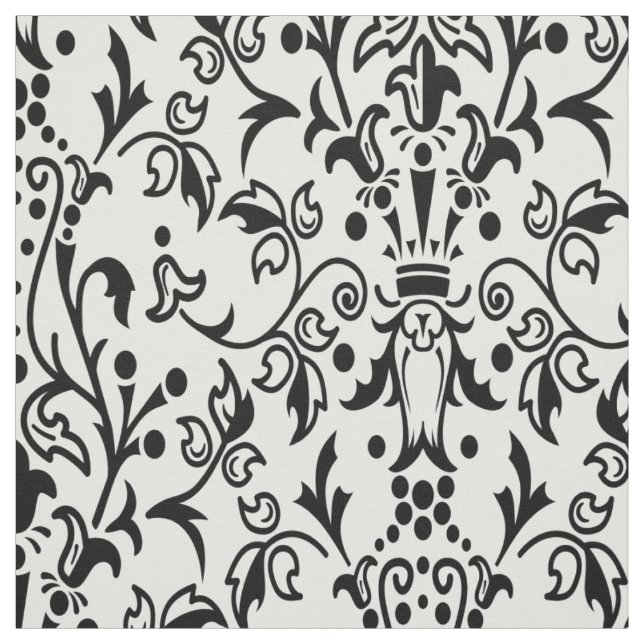 Tela Blanco y negro de Damask (Retal)