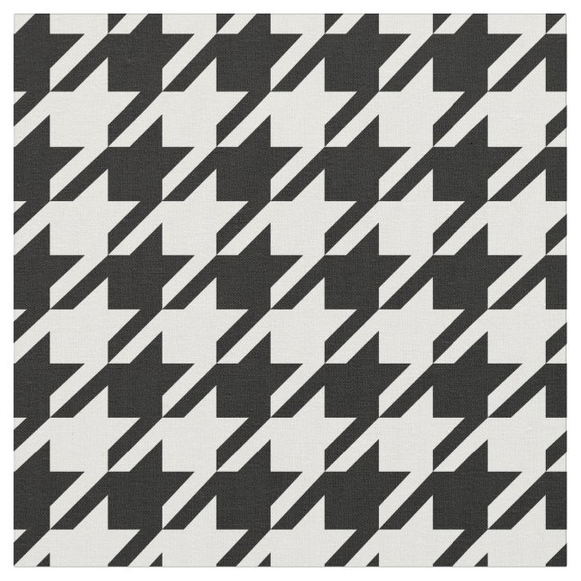 Tela blanco y negro de Houndstooth (De cerca)