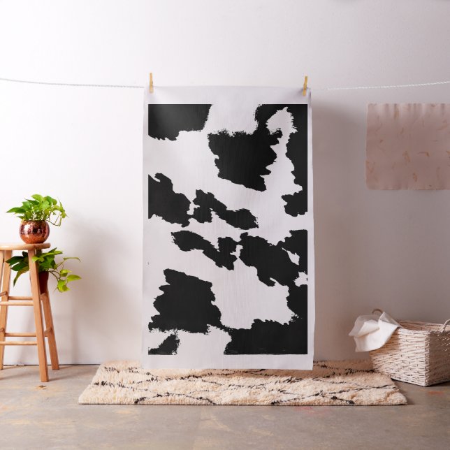 Tela blanco y negro de la impresión de la vaca (In Situ)