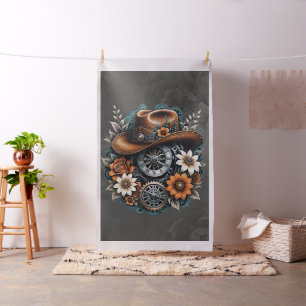 Tela Blooming Gears: Estilo de vaquero Steampunk.