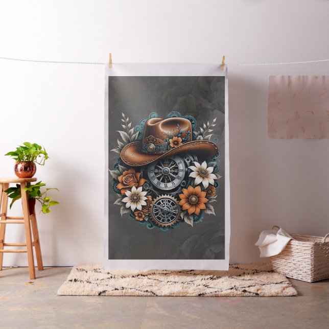 Tela Blooming Gears: Estilo de vaquero Steampunk. (In Situ)
