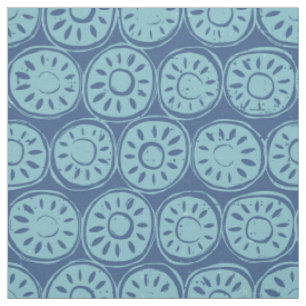 Tela bloque de flores azul