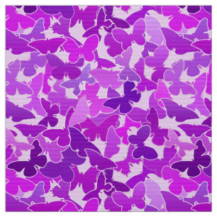 Tela Bloque de mariposas, acetismo, violeta y orquídea
