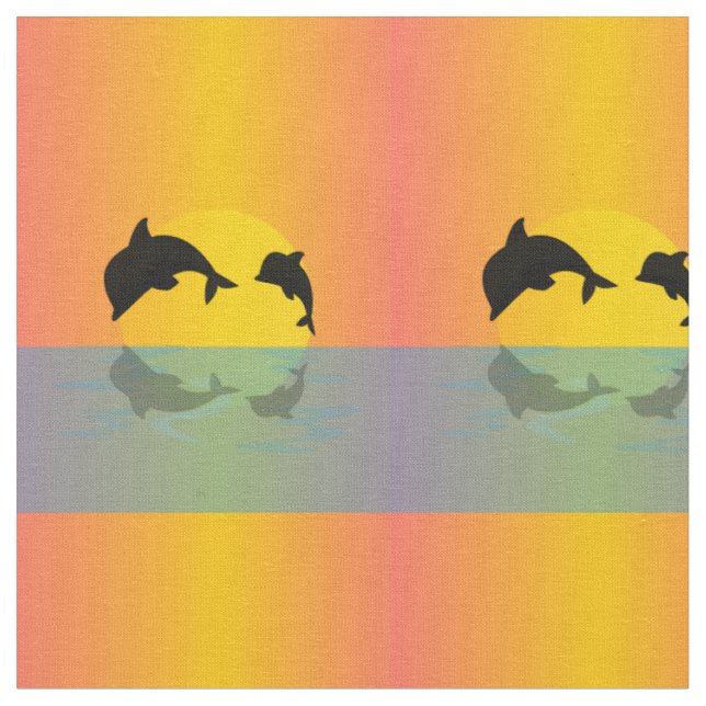 Tela Bloquear delfines al atardecer (De cerca)