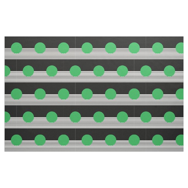 Tela Bloqueo de color blanco negro y círculo verde ("Cuarto gordo" (fat quarter))