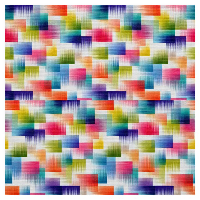 Tela Bloques de color geométrico vibrante con gradiente (Retal)
