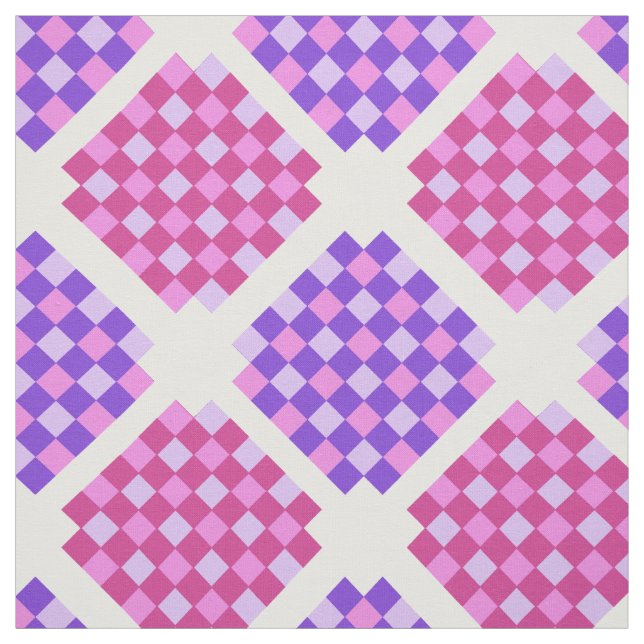 Tela Bloques de tejido morado y rosa (Retal)