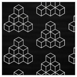 Tela Bloques geométricos - Blanco sobre negro