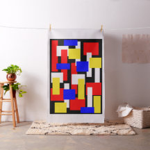 Bloques geométricos rojos, amarillos, negros y azu