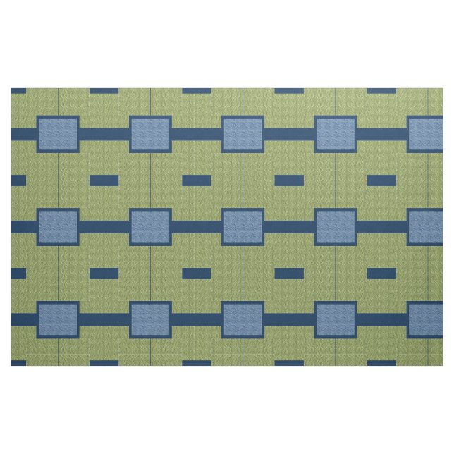 Tela Bloques verdes y azules (Yarda)