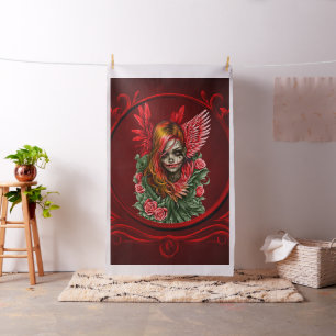 Tela Blossom gótico, el ángel de los rosas.