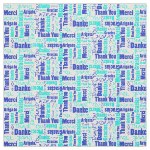 Tela Blue and Turquoise Gracias a Word Cloud