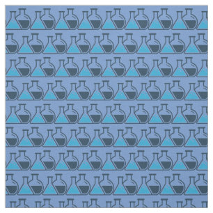 Tela Blue Beakers Química Ciencia Tiled Diseño Tejido