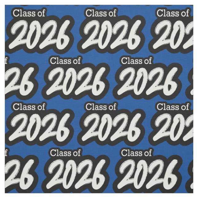 Tela Blue Bold Brush Clase de 2026 (Retal)