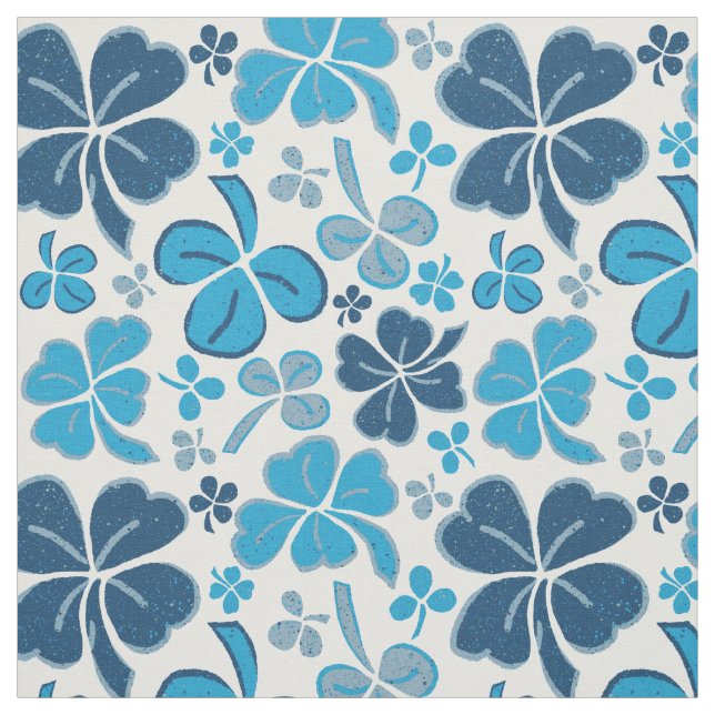 Tela Blue Clover Shamrock Pattern St. (Retal)