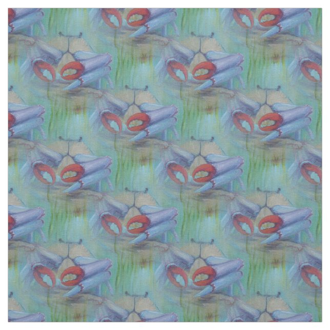 Tela Blue Crab Ocean Seascape (Retal)