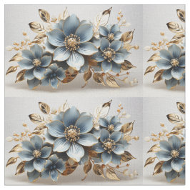 Tela Blue Floral Fabric Seamless Pattern For Sewing
