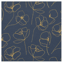 Tela Blue Gold Elegant Fabric Crafting Pattern