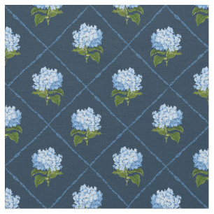 Tela Blue Hydrangea Grandmillennial Naval Azul