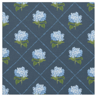 Tela Blue Hydrangea Grandmillennial Naval Azul