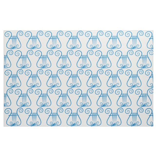 Tela Blue Lyre ("Cuarto gordo" (fat quarter))