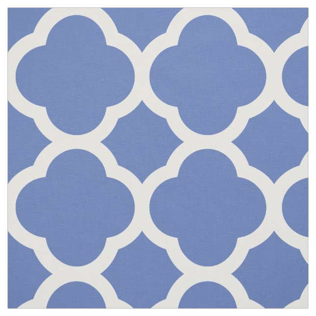Tela Blue Modern Quatrefoil a gran escala (Retal)