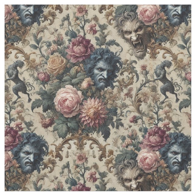 Tela Blue Moon Grimoire - Tile Gótico Classic (De cerca)