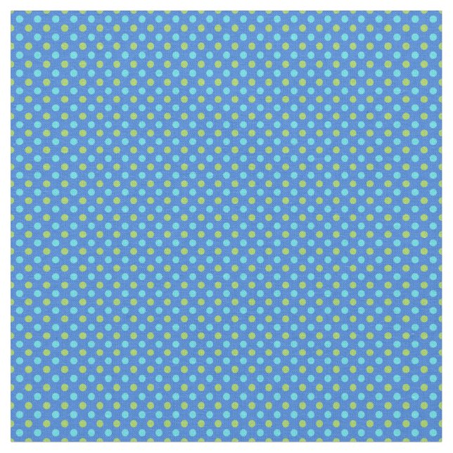 Tela Blue Moons Turquoise Blue Green Polka Dots Fabric (De cerca)