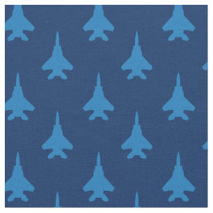 Tela Blue on Blue Strike Eagle Fighter Jet Pattern
