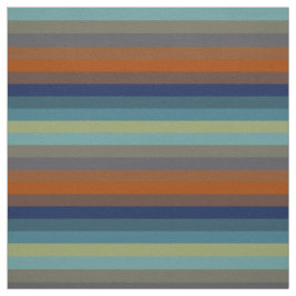 Tela Blue, orange, green, yellow and gray stripes