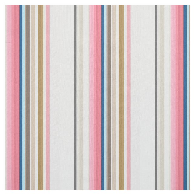 Tela Blue, pink, almond and coffee stripes (Retal)