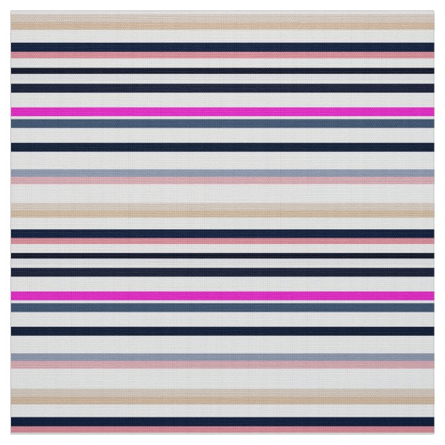 Tela Blue Pink and Sand Stripes (Retal)