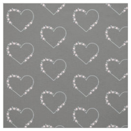Tela Blue & Pink Minimalist Floral Heart on Grey