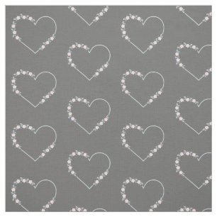 Tela Blue & Pink Minimalist Floral Heart on Grey