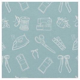 Tela Blue Sewing Themed Pattern