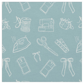 Tela Blue Sewing Themed Pattern