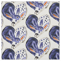 Blue Snuggle Bunny Love Rabbit Heart Design Cute