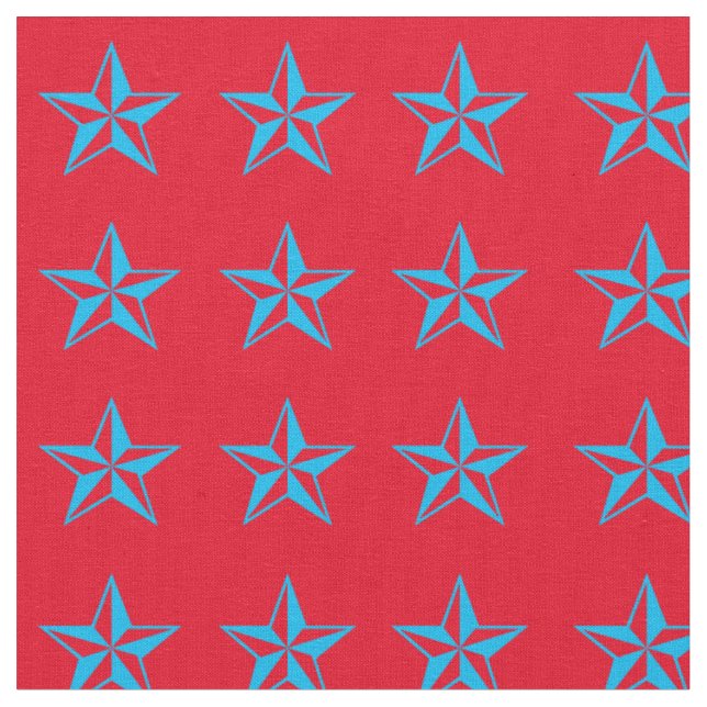 Tela Blue Stars Rodeo Western Fabric (De cerca)