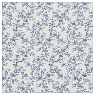 Tela Blue Toile Branch Motif