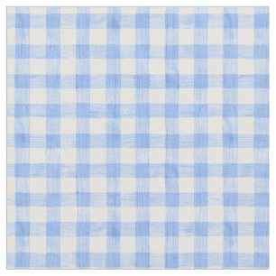 Tela Blue Watercolor Gingham Fabric