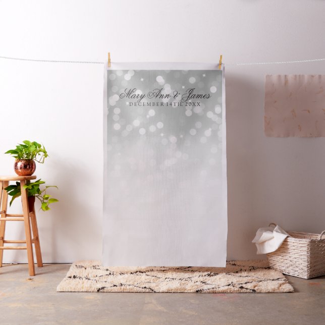 Tela Boda Photo Backdrop Silver Sparkle Lights (In Situ)