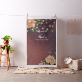 Tela Boda Photo Booth Backdrop Floral String Lights