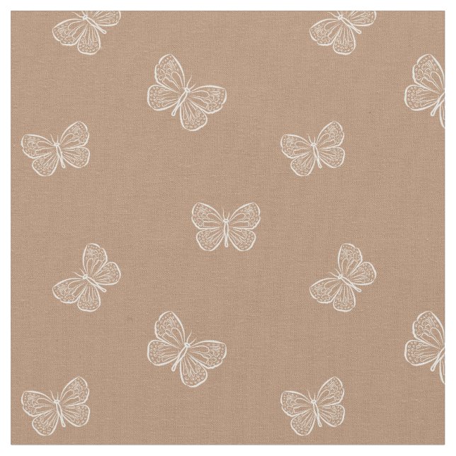 Tela Boho Butterfly Modern Girly Spring Animal Brown (De cerca)