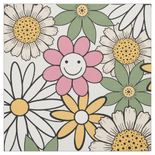 Tela Boho Daisy Flores Groovy Floral 70