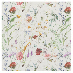 Tela Boho Flor Silvestre Aquarela Flor de Primavera