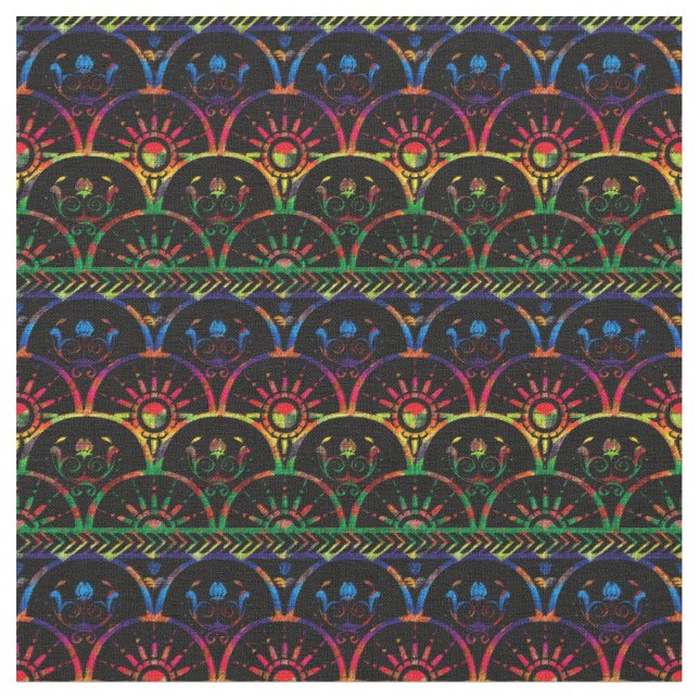 Tela Boho Ombre Sunset | Arcoiris oscuro (De cerca)