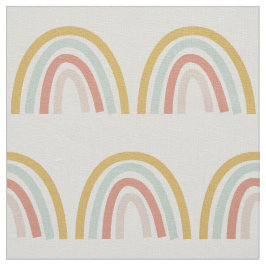 Tela Boho Pastel Rainbow Natural Ivory Linen Fabric